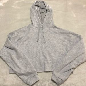Topshop light gray cropped hoodie